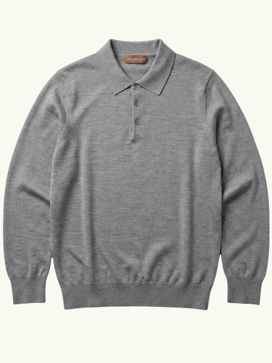 Light Grey Long Sleeve Polo