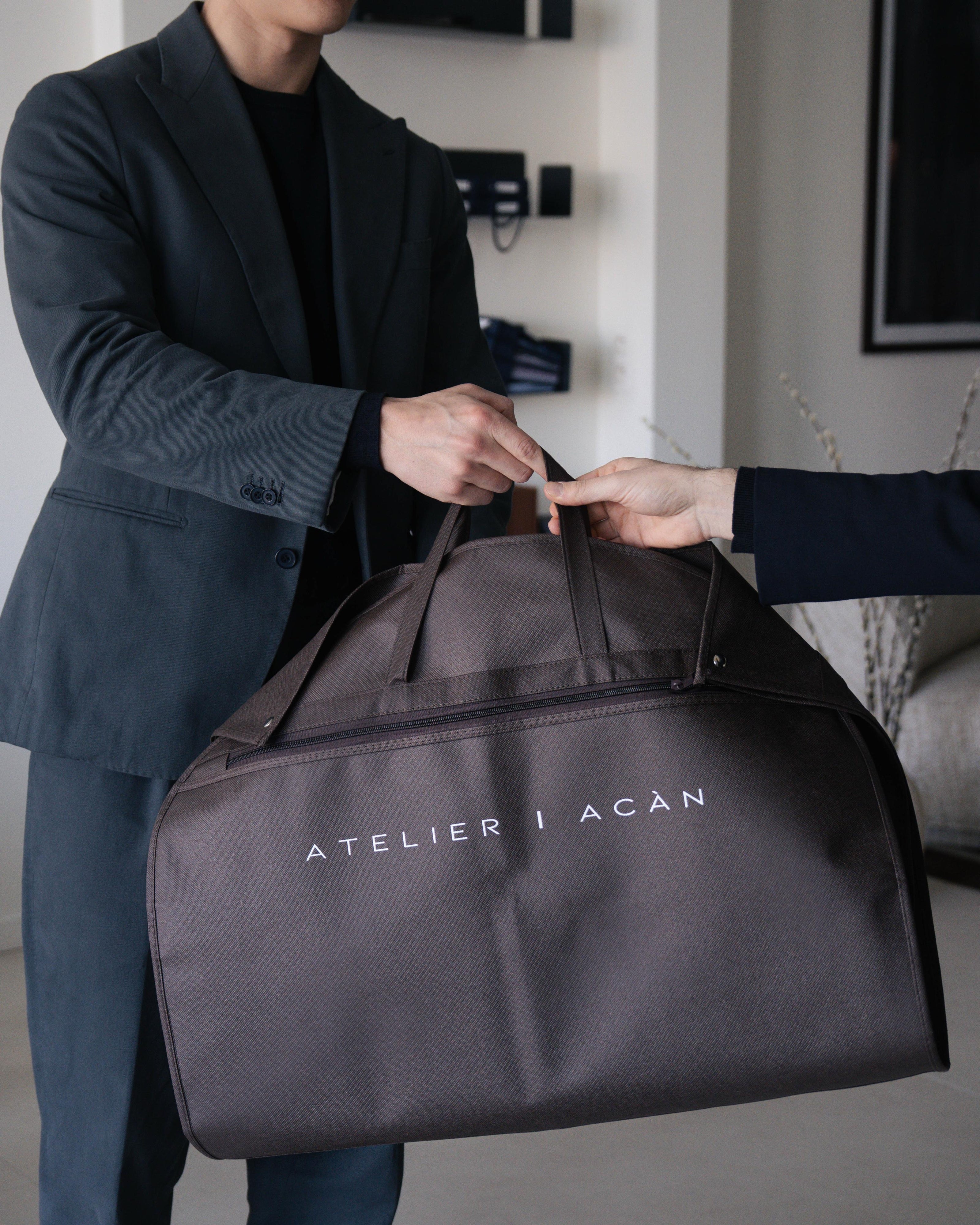 Delivering the suit to our client.