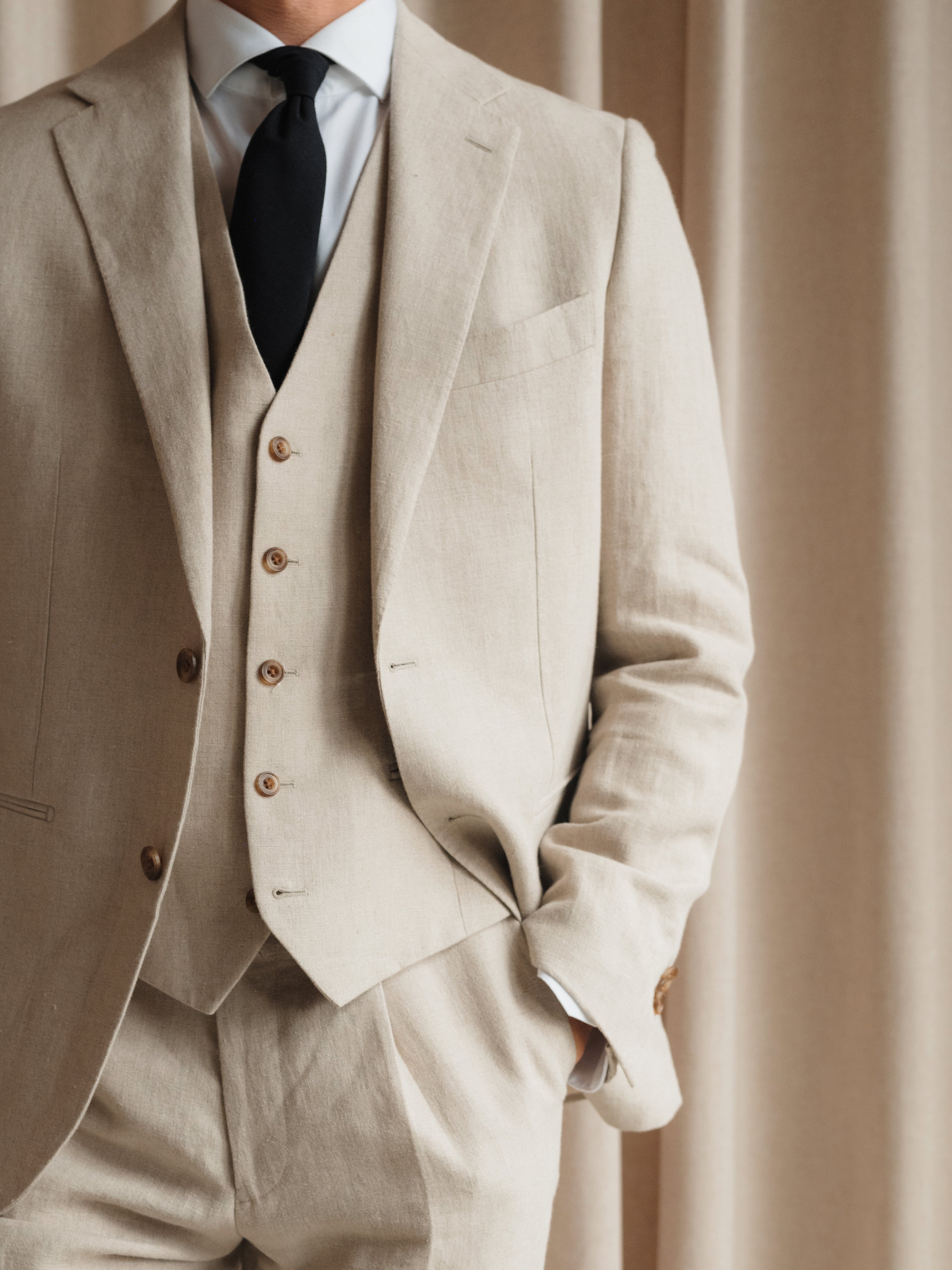 Bespoke suits in classic and modern designs, hand-tailored for a perfect fit